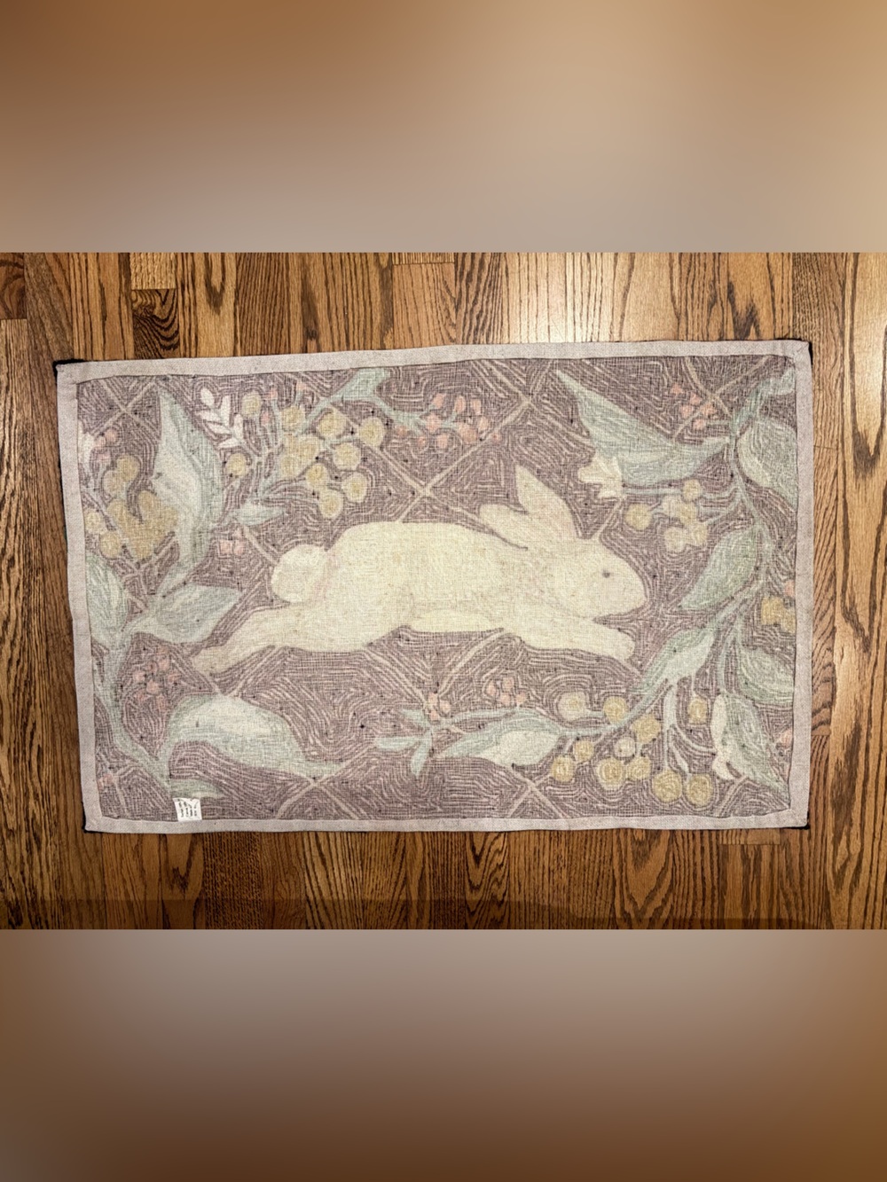 Wool Rug with Rabbit and Leaves — Perfect for Spring Decorating - Picture 2 of 2
